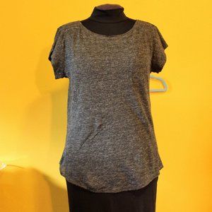 LOFT Grey Cap Sleeve Linen Tee Sz Sm